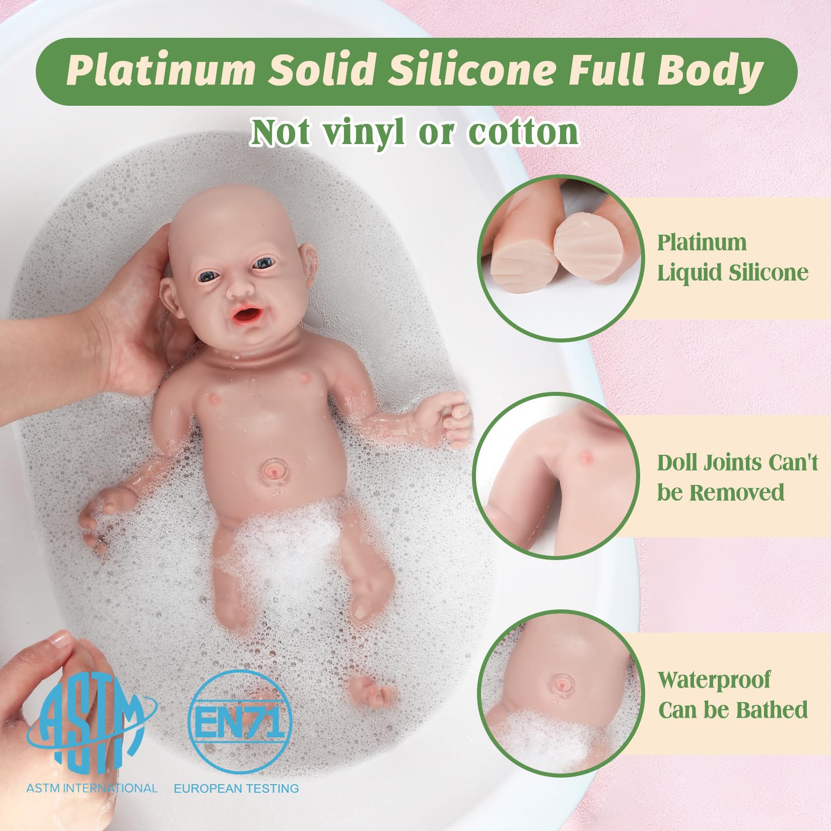 Amazon | Vollence 12インチ シリコン リボーン ベビードール シリコン